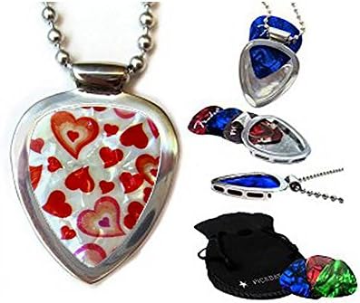 PickBayLittle Hearts Guitar Pick Holder Pendant Set for Your Sweetheart