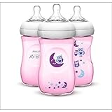 Philips Avent BPA Free Natural 9 Ounce 3 Pack Bottles - Forest/Owls Pink