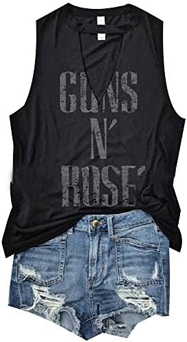 Godzgift Women's Loose Letter Vest Stuck in The Seventies Sleeveless Crop Tops Tank Tops Blouse Tops T-Shirt