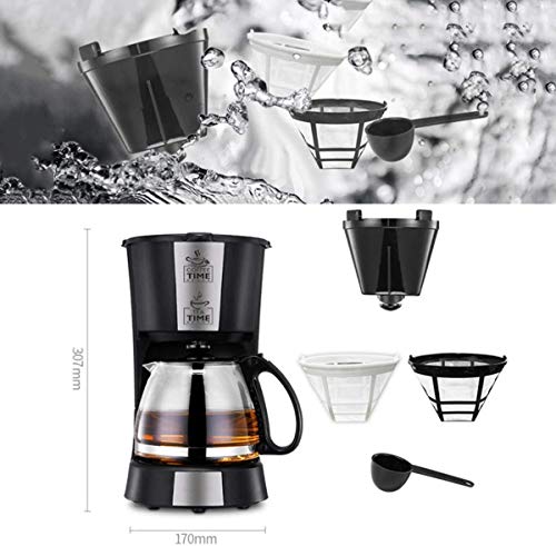 YQCX Filter-Kaffeemaschine, Tropfkaffee-Kaffeemaschinen Mit 0,6L Glaskanne Abnehmbarer Filterkaffeemaschine Anti-Trop… – Bild 8