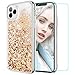 Maxdara Compatible iPhone 11 Pro Max Case, iPhone 11 Pro Max Glitter Case, Liquid Girls Women (Screen Protector) Bling Sparkle Luxury Pretty Phone Case for iPhone 11 Pro Max 6.5 inches (Gold Silver)