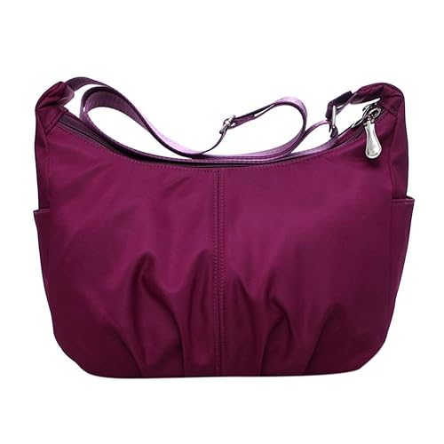 BESTVECH Burgundy Fashion Waterproof Nylon Women Crossbody Bags Casual Hobos Handbags