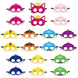 BeYumi 20Pcs Little Shark Masks Set Doo Doo Shark Party Favors Children Cosplay Soft Mask Half Masks Birthday Themed Party Masks Cute Shark Felt Masks for Kids Boys Girls