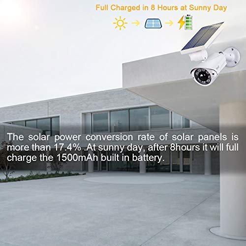Solar Powered Motion Sensor Security Light Outdoor -BNT 800Lumens 8 LED Spotlight 5-Watt Solar Lights with Red Light Mode Wireless Solar Flood Light for Porch Garden Patio Driveway,Pack of 2 (White)
