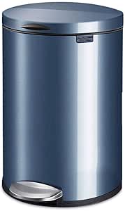 LAGITON Redonda Acero Inoxidable Cubo De Basura,Minimalismo con Pedal