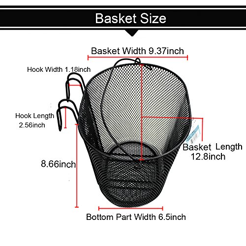 image for Metal Wire Bicycle Front Basket, YIFAN Easy Mount Handlebar Storage Bi
