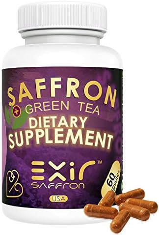 Anxiety Relief Stress Support Saffron + Saffron Extract 30-mg (60 Capsules) Herbal Blend Keeps Busy Mind Relaxed, Focused, Positive; Promote Serotonin Increase