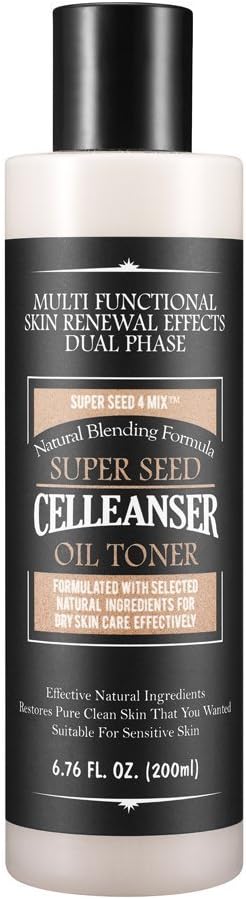 Celleanser Superseed Oil Toner with Argan and Coconut Oils for Dry Skin 6.76 fl. oz.