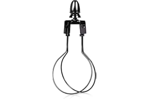 GIGIVOSHA Lamp Shade Harp Holder Adapter kit - Clip on Lampshade Light Bulb With Shade Attaching Finials Support Fitter Parts Converter(1 Pack, Black)