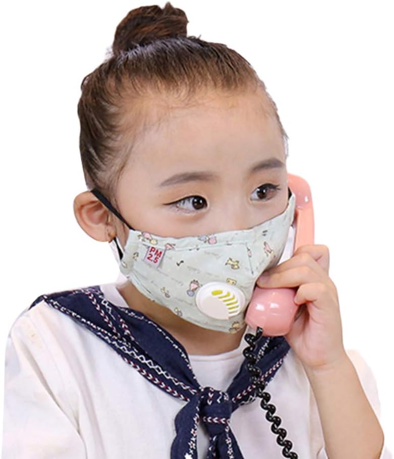 duotanyi PM2.5 Anti Haze Air Breather Cartoon Mouth Face Cover Replacement Filter for Children Green