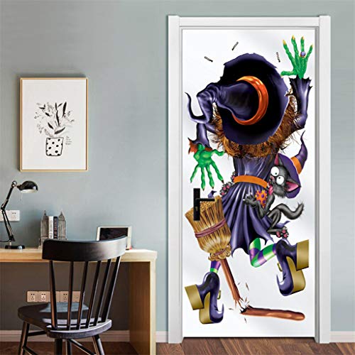Chenway Halloween Spoof Door Stickers Creative Funny Door Stickers Glass Window Stickers Decorate Home Office 78''x30'' (A) - Thumbnail 5