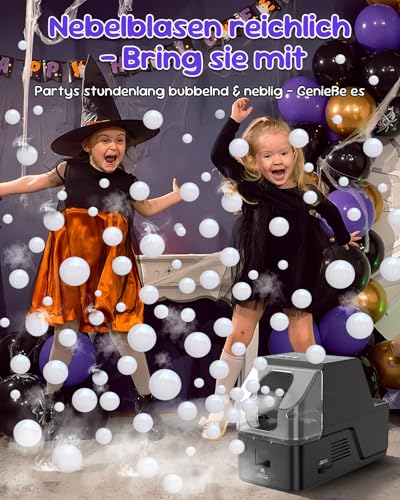 Fog Machine, 450 W Fog Bubble Machine with Wireless Remote Control, 3-in-1 Bubble Fog Machine, Make Bubble, Fog Bubble, Continuous Fog for Halloween, Christmas, Party, Wedding, Birthday, Holiday