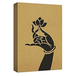 Canvas Wall Art Zen Style Yellow Pop-up Black Painting Artwork for Home Prints Framed - 12x18 inches