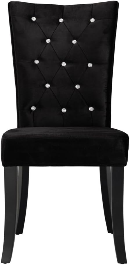 Comfy Homes Radiance Velvet Dining Chair (Black) - SINGLE CHAIR