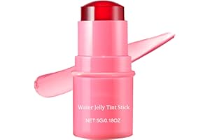 JISKG Milk Water Jelly Tint, Sheer Lip & Cheek Stain, Milk Jelly Blush Stick, Buildable Watercolor Finish, 1,000+ Swipes Per Stick. (Red)