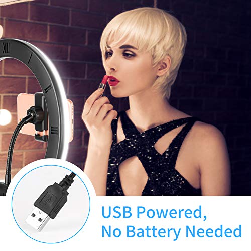 LED Ring Light 10" with Tripod Stand and Phone Holder for Selfie Video