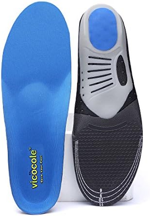 VICOCOLE Men and Women's Full Orthotics Shoe Insoles,Cushioning Arch Support Inserts for Flat Feet,Plantar Fasciitis Blue Men 8-11