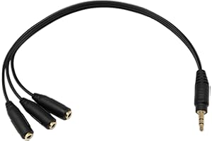 Qaoquda 3.5mm Stereo Audio Splitter Cable 1FT Gold Plated 3.5mm (1/8") TRS Male to 3 x 3.5mm (1/8") Stereo Jack Female 1 Inpu