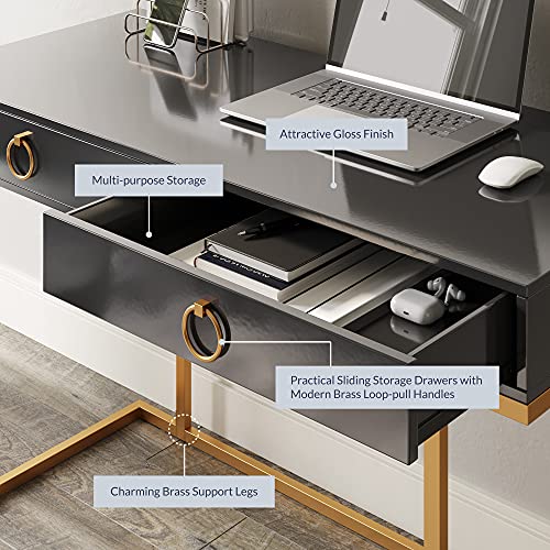 BELLEZE Modern Makeup Vanity Dressing Table or Home Office Computer