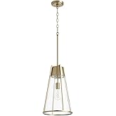 Quorum 827-80 Transitional One Light Pendant in Brass - Antique Finish,