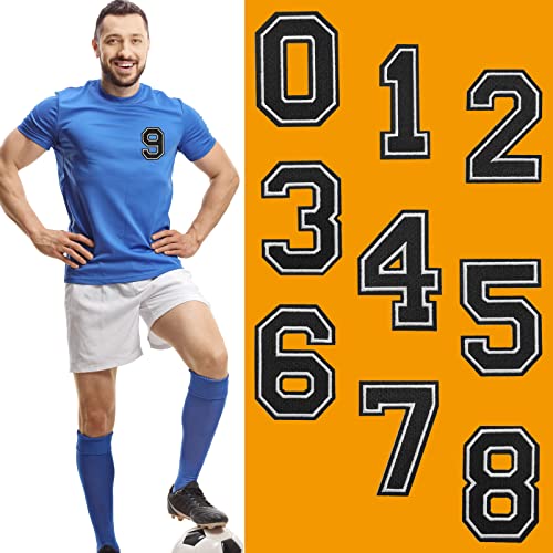 TACVEL 3 Pieces Iron on Numbers Patches, Numbers 0-9 Applique for Clothes, Dress, Hat, Socks, Jeans, DIY Accessories (Black 3,3.14inch)