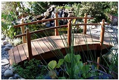 10 ft. Single Rail Redwood Garden Bridge (10 ft. Single Rail)