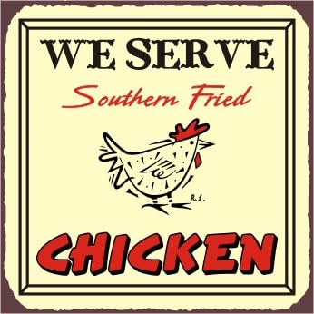 Vintage Metal Art Southern Fried Chicken Meat Deli Retro Tin Sign
