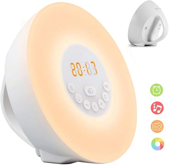 Coulax Wake Up Licht Lichtwecker Tageslichtwecker Wecker, 6 Natural