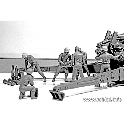 Master Box WWII US Artillery Crew (6) Figure Model Building Kits (1:35 Scale)