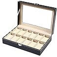 Watch Box Display Case Jewelry Organizer with Glass Top