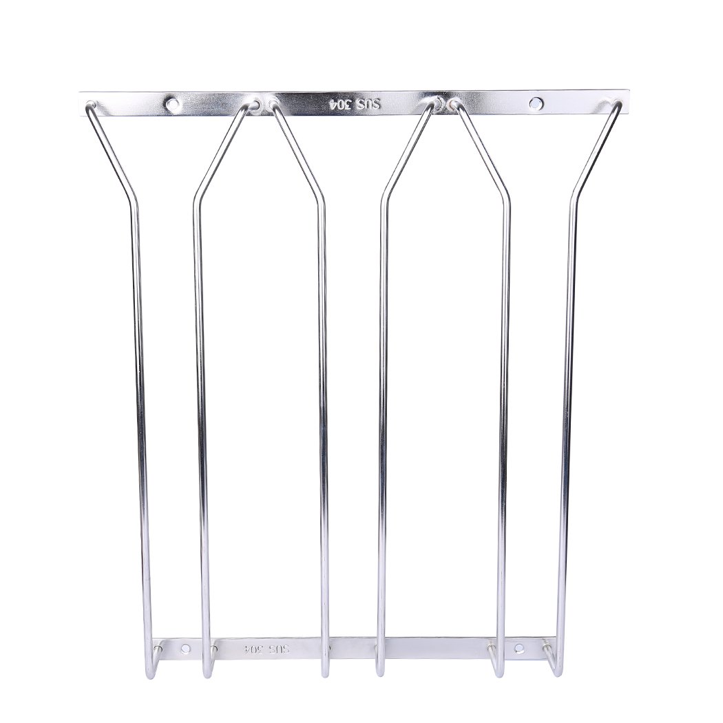 Dianoo 3 Row Wine Glass Rack Wire Hanging Rack Stainless Steel Stemware Rack Holder Under Cabinet 13.78 Inch