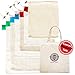 Folktree Reusable Mesh Produce Bags - 3 Mesh & 3 Muslin Pouches + 1 Large Canvas Tote - Washable, Biodegradable & Durable Storage with Strong Double Stitch Seams. Set of 7 size - Small, Medium, Large primary