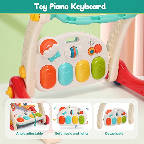 CUTE STONE Baby Play Gym, Piano Kicks Learning Mat for Babies, Musical Activity Center with Lights, Play Mat For Babies 0-24 Months