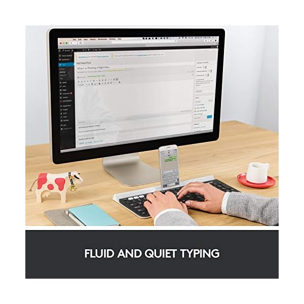 Logitech K780 Multi-Device Wireless Keyboard for Windows, Apple android or Chrome, Wireless 2.4GHz and Bluetooth, Quiet…