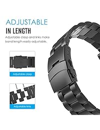 Suunto Core correa de reloj, MoKo Universal reloj de repuesto de acero inoxidable correa correa de muñeca con cierre de seguridad para Suunto Core reloj inteligente, se adapta a muñeca de 5.12" 8.46", negro