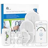 1byone Bluetooth TENS Therapy Muscle Stimulator for Pain Relief Electronic Pulse Massager with Wireless Control App, Variable Size Electrodes Pads