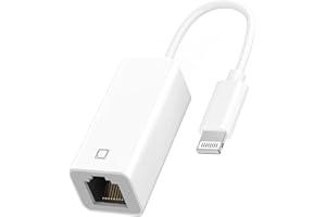 ESBEECABLES Lightning to Ethernet Adapter, [MFi Certified] Lightning to RJ45 Ethernet LAN Network with Connector Compatible with iPhone 14/13/12/11/iPad/iPod Models,Supports 100Mbps High Speed,Plug and Play