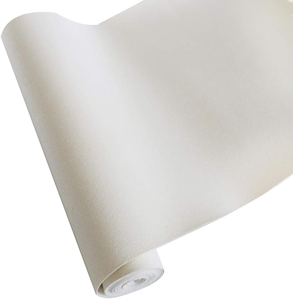 ShinyFaux Fabric Canvas Sparkly Superfine Glitter Leather Sheets Perfect for Craft DIY Handmade Projects Bag Sewing Patchwork Bow Craft Key Chain Earning 8" x 53" 1 roll (White)