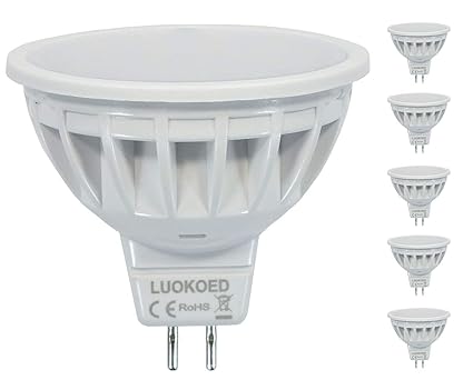 Mr16 LED Lampe Ersetzt 50W Gu5.3 Halogen Neutralweiss 4000K 500lm LUOKOED® 5er Pack
