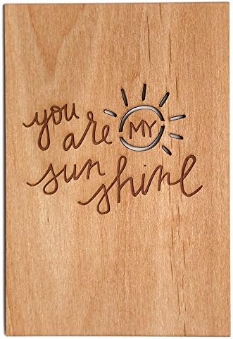 You Are My Sunshine Laser Cut Wood Card (Love / 5 Year Anniversary/Boyfriend or Girlfriend/Valentine's Day)