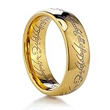 TUSEN JEWELRY Lord of The Rings Gold Color Tungsten Ring