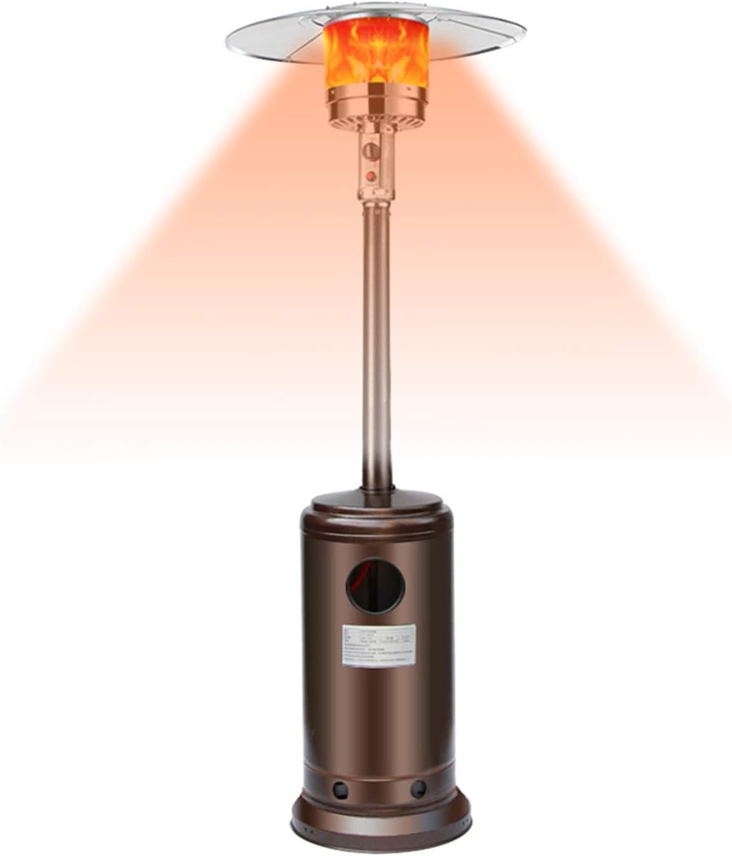 Outdoor Patio Heater Propane Gas Heater - Tall Standing Hammered Finish Garden Outdoor Heater with Protable Wheels for Home Garden Wedding Party and Commercial Courtyard