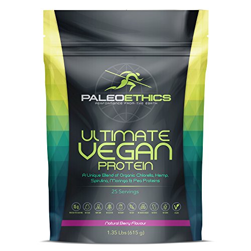 PALEOETHICS Paleo and Vegan Friendly Organic Ultimate Vegan Protein Powder, Natural Berry Flavor, 1.35 lbs, 615 Gram