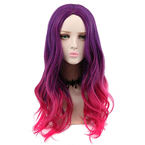 Yuehong beauty women s gradient purple to pink wavy syn…