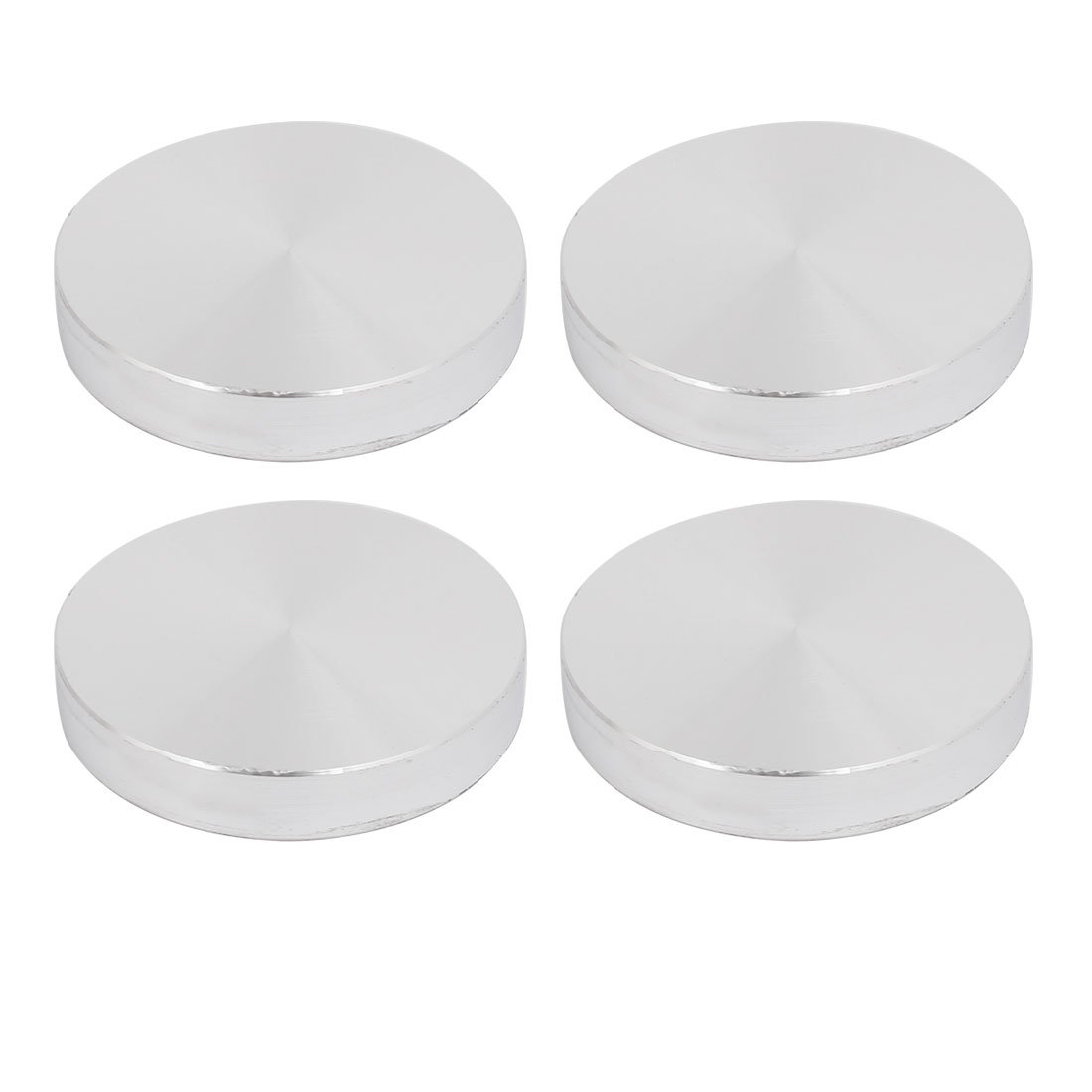 sourcingmap 4pcs 55mm Dia 10mm Thickness M8 Thread Hollow Aluminum Disc Polished Finish