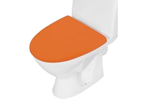 AZHCHKE Toilet Lid Cover, Bathroom Stretch Spandex Washable Toilet Lid Seat Protector Cover with Elastic Bottom, Halloween Orange