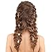 Hotop 50 Pieces Hair Braid Rings Hair Loops Clips Gold Ring Shell Leaves Star Bells Roses Butterfly Bells Pearl Pendant Rings Set, Gold