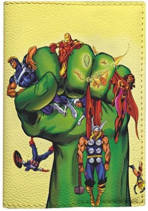 Marvel comics passport cover eco leather travel document holder vegan passport holder for mens and boys
