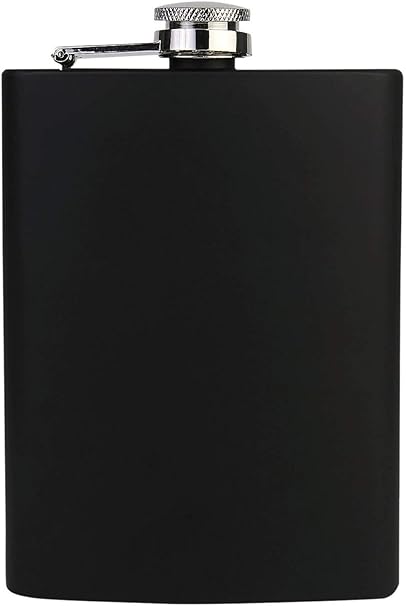 SkyWalker Stainless Steel Hip Flask(8 Oz/230 ml,Matte Black),Portable Alcoholic Beverage Holder