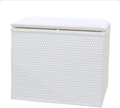 Lamont Limited Barrington Bench Hamper, 18.5 by 12.25-Inch, White